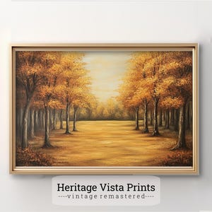 Autumn Forest Pathway Wall Art | Fall Trees Landscape Painting | Golden Leaves Artwork | Nature Scene Wall Decor | Rustic Home Decor| w0532