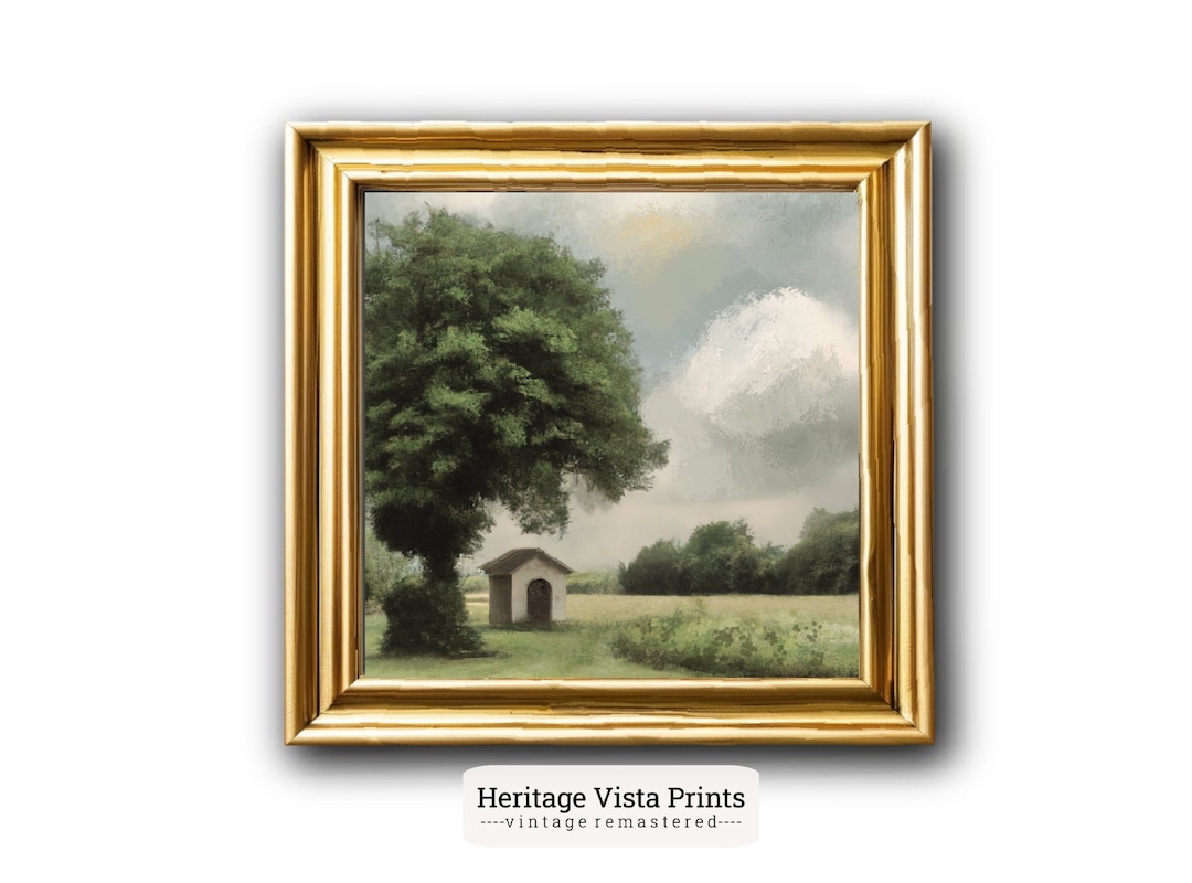 English Countryside Wall Art European Countryside Painting of Rolling