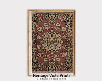Art Deco Persian Rug Print: Bohemian Tapestry Design (Digital Download)