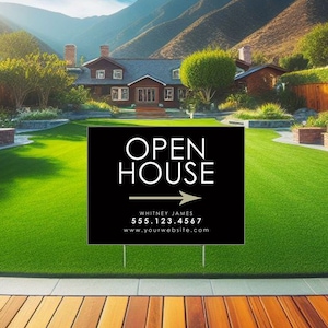 Real Estate Open House Yard Sign - Personalized Sign - Realtor Sign