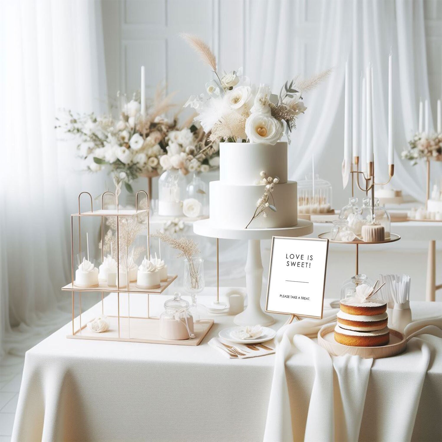 Minimalistic Wedding Dessert Table Sign, Printable 8x10 PDF file, Wedding Sign, Minimalistic Modern Style