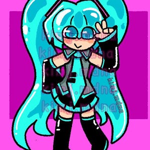 Hatsune Miku Acrylic Double-Sided Holographic Keychain