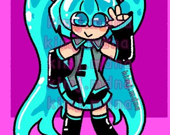 Hatsune Miku Acrylic Double-Sided Holographic Keychain