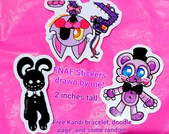 FNAF Vinyl Stickers Multiple Designs Drawn by Me