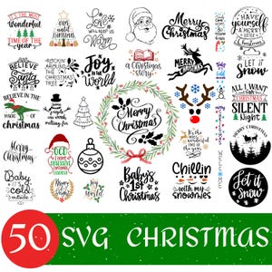 50 Natal apenas SVG, Feliz Natal SVG, Cricut SVG, Natal engraçado SVG, Citação de feriados SVG Sublimação SVG, Enfeite de Natal SVG