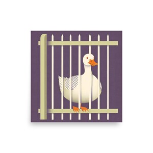 Midcentury Modern Goose Art Poster: Quirky and Stylish Wall Art, Animal Art