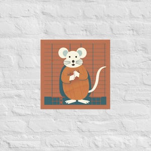 Midcentury Modern Mouse Poster: Quirky and Stylish Wall Art