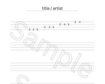 Printable Guitar Tablature Template Blank A4 Page TAB Lines - Etsy