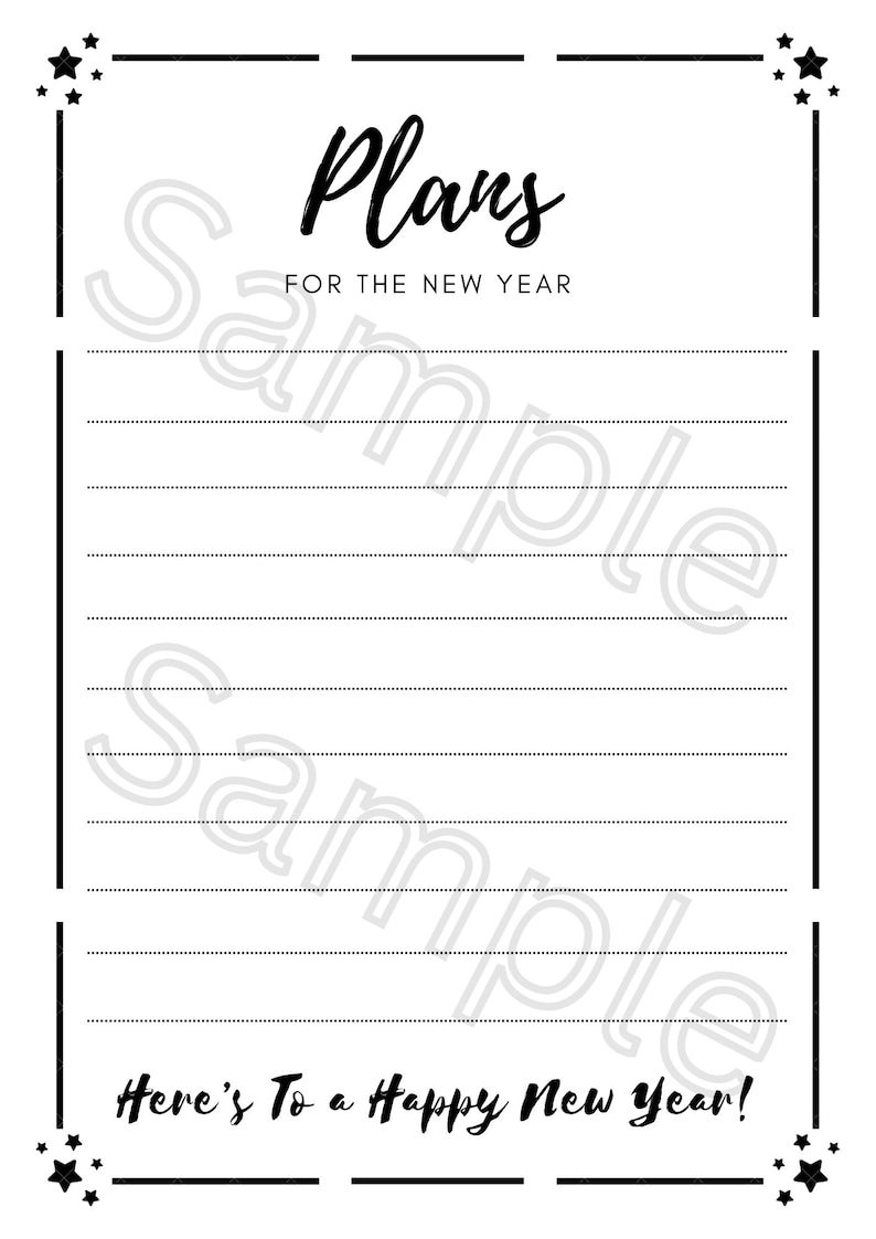 New Years Resolution List Template Pack Value Bundle Goals Plans Ideas ...