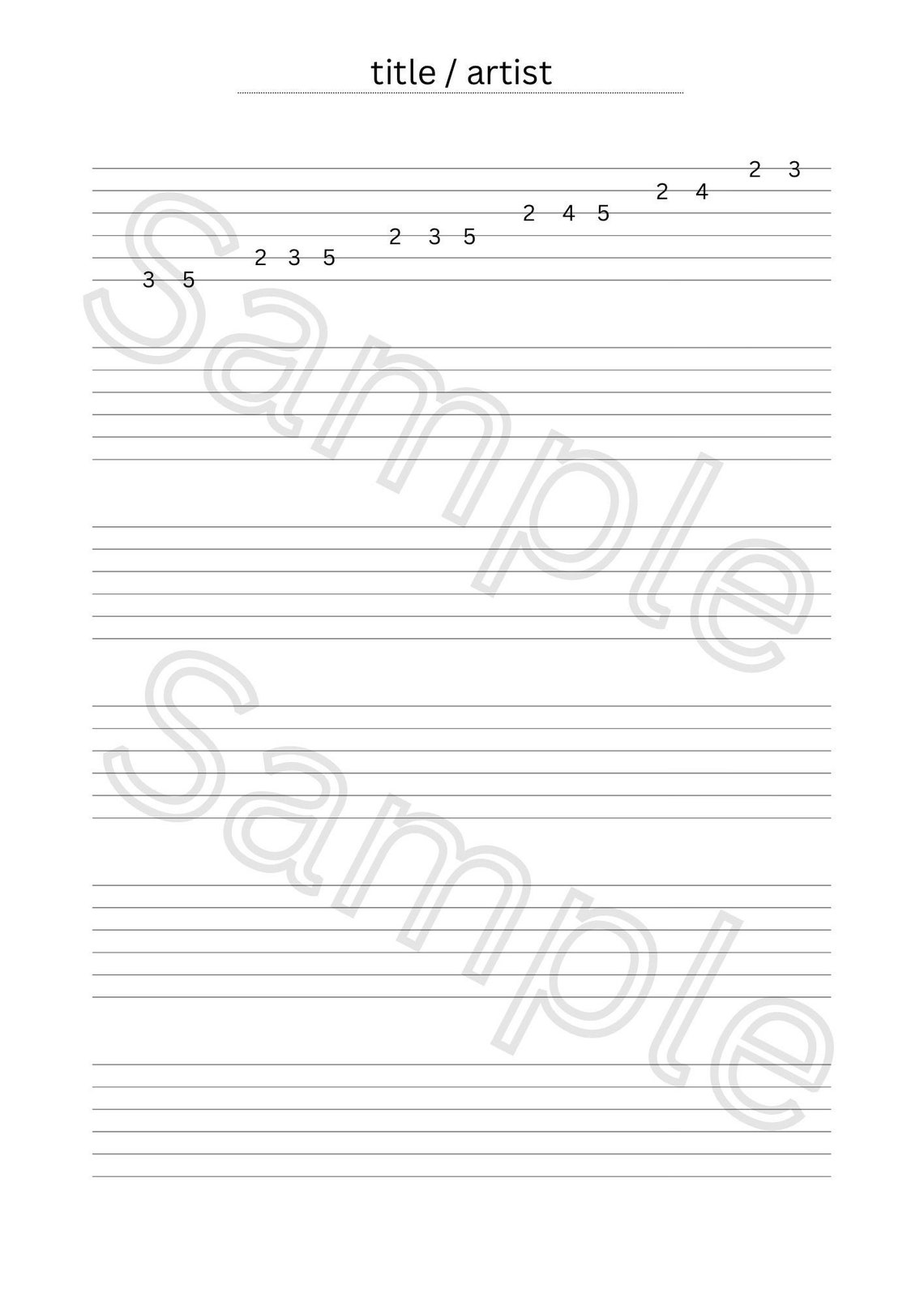 Printable Guitar Tablature Template Blank A4 Page TAB Lines Etsy