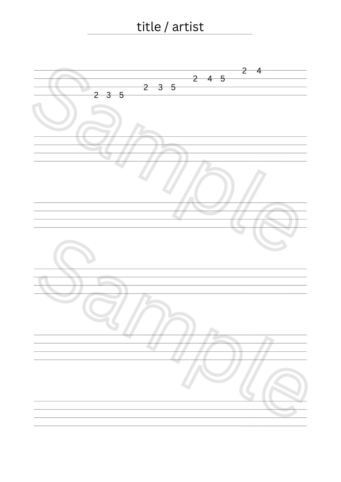 Printable Ukulele, Bass, Violin Tablature Template Blank A4 Page TAB ...