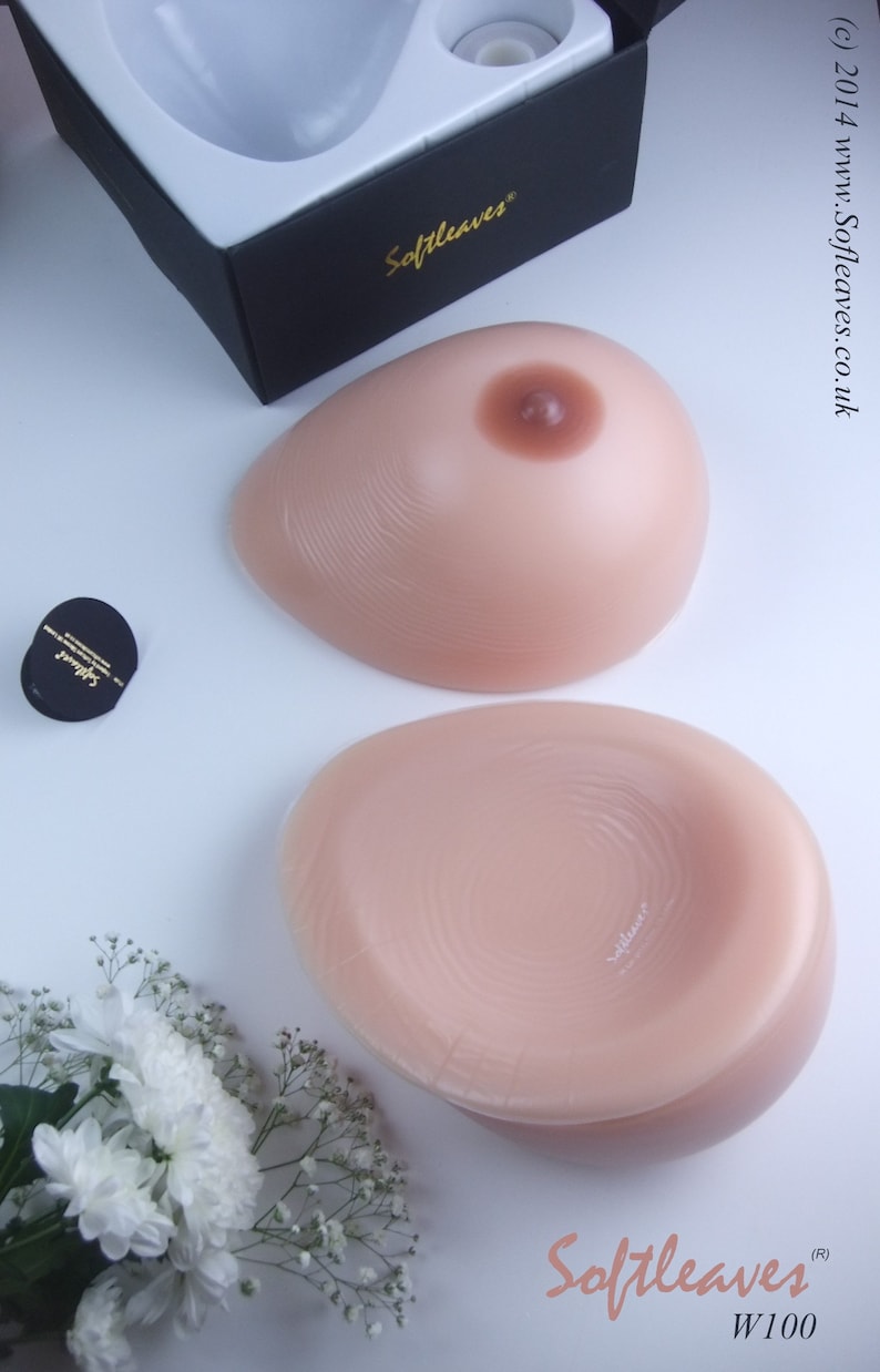 Een set Softleaves W100-siliconen borstprothesen druppelvorm bevat een borstprothese, borstcovers, plakband, reisdoos afbeelding 6