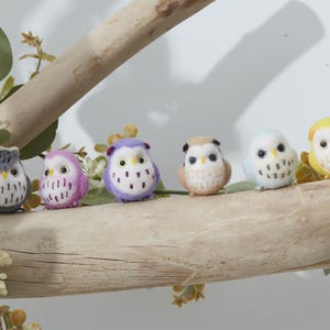 Felted Owl,Felted Animal Sculpture,Needle Felted Owl,Handmade Felt Owl Ornament,Miniature Bird Owl Gift for Animal Lover,Birthday Gift