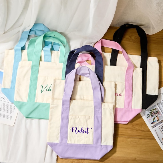 Custom Canvas Tote Bag: Name Tote Bag, Bridesmaid Gift