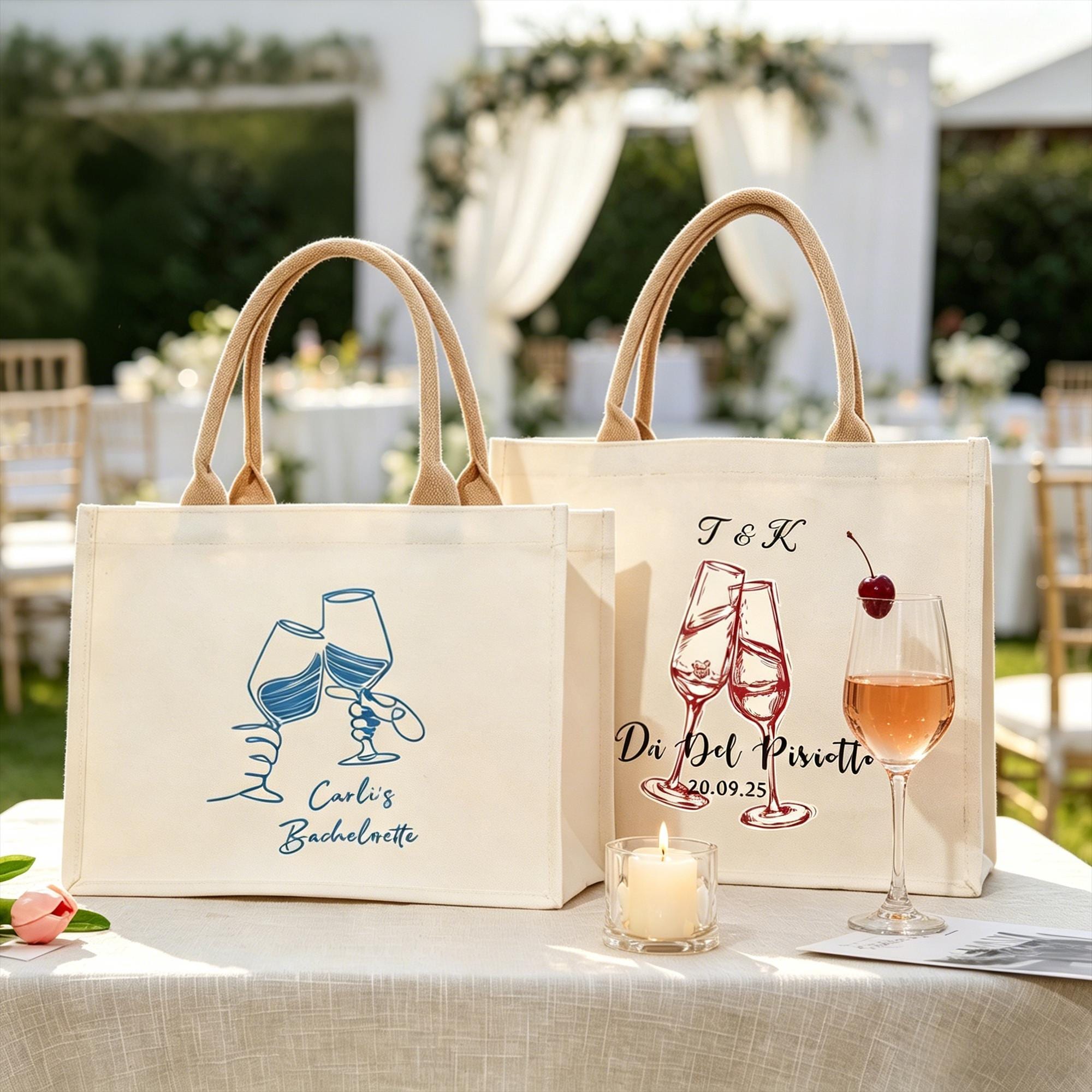 Custom Wine Club Bachelorette Canvas Tote Bag: Bridal Shower Gift ...