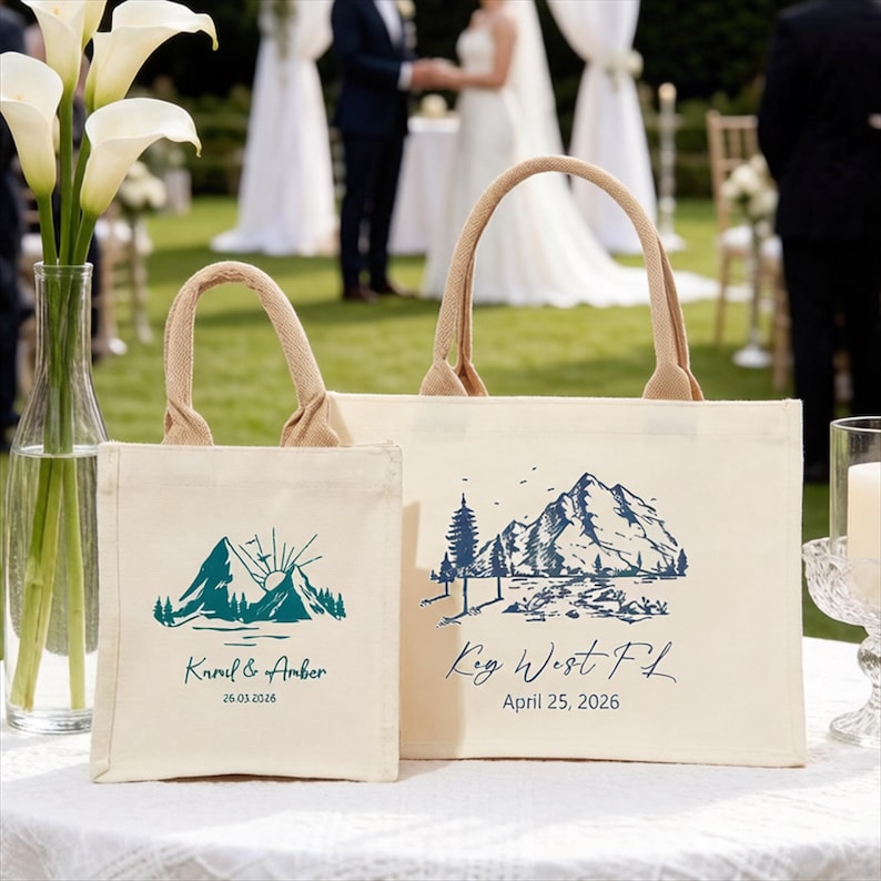 Mountain Wedding Welcome Tote,wedding Welcome Bag,destination Wedding ...