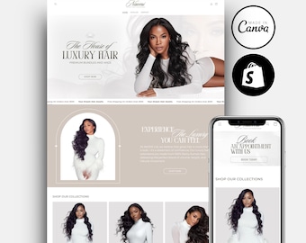 Luxury Hair Extension Shopify Theme, Beauty ECommerce Template, Pastel Premium Shopify Theme