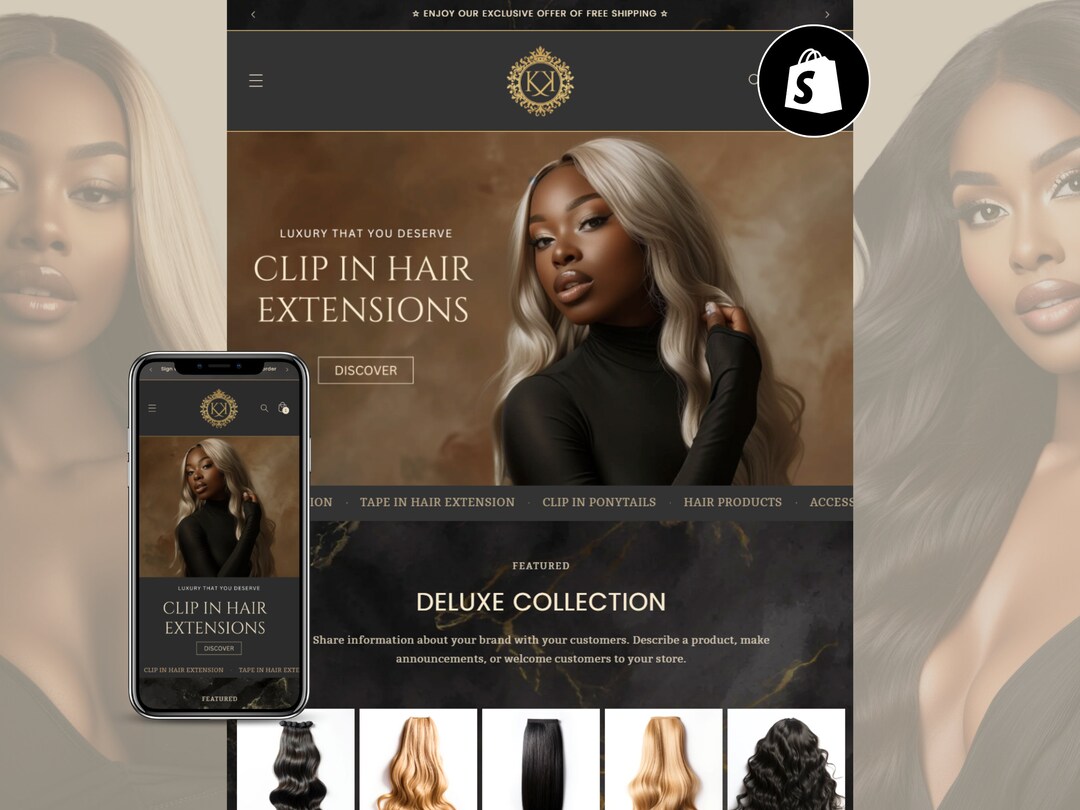 Ecommerce Template, Hair Extension Shopify, Beauty Shopify Theme ...