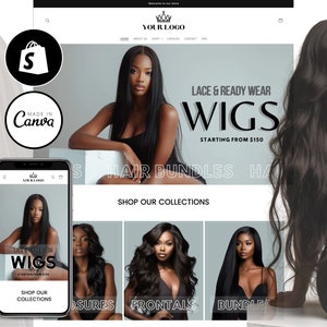 Beauty Shopify Template, Hair Business Bright Shopify Theme, Ecommerce Hair Extension Shopify, Aesthetic Hair Stylist Shopify Template