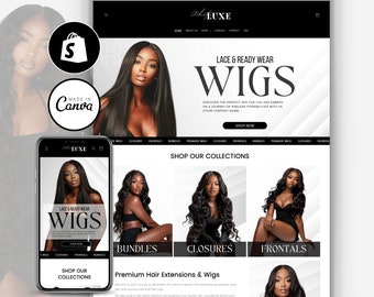 Hair Business Shopify Theme, Beauty Shopify Template, Ecommerce Hair Extension Shopify, Aesthetic Hair Stylist Shopify Template