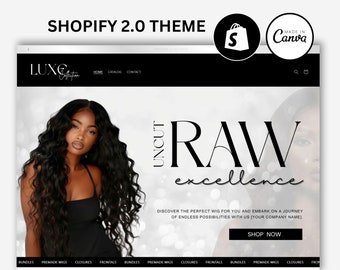 Hair Business Shopify Theme, Ecommerce Hair Extension Shopify, Beauty Shopify Template, Aesthetic Hair Stylist Shopify Template