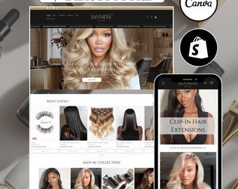 Luxury Hair and Beauty Shopify Theme, Beauty Business Shopify Theme, Aesthetic Hair Stylist Shopify Template, Premium Elegant Shopify Theme