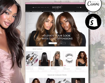 Luxury Pink Hair and Beauty Shopify Theme, Beauty Business Shopify Theme, Aesthetic Hair Stylist Shopify Template, Premium Shopify Theme