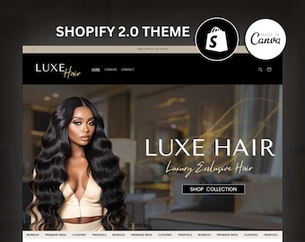 Ecommerce Hair Extension Shopify, Premade Beauty Shopify Template, Aesthetic Hair Stylist Shopify Template, Hair Business Shopify Theme