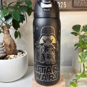 Laser Engraved Star Wars Owala 32oz Bottle with Free Optional Name Engraving image 1