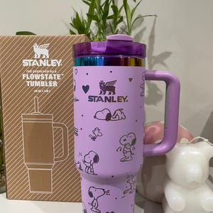 Custom Made Engraved Lavender Snoopy  Stanley 40oz Tumbler