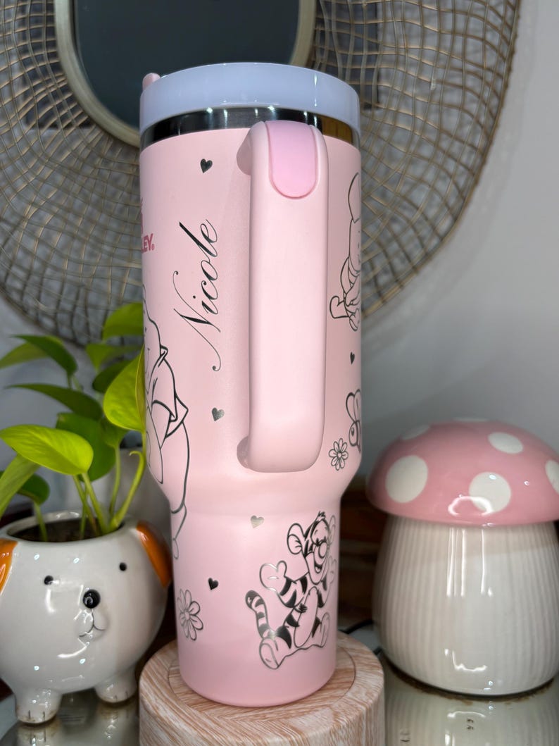 Custom Made Laser Engraved/Etched Winnie the Pooh 40oz Personalized Tumbler image 4