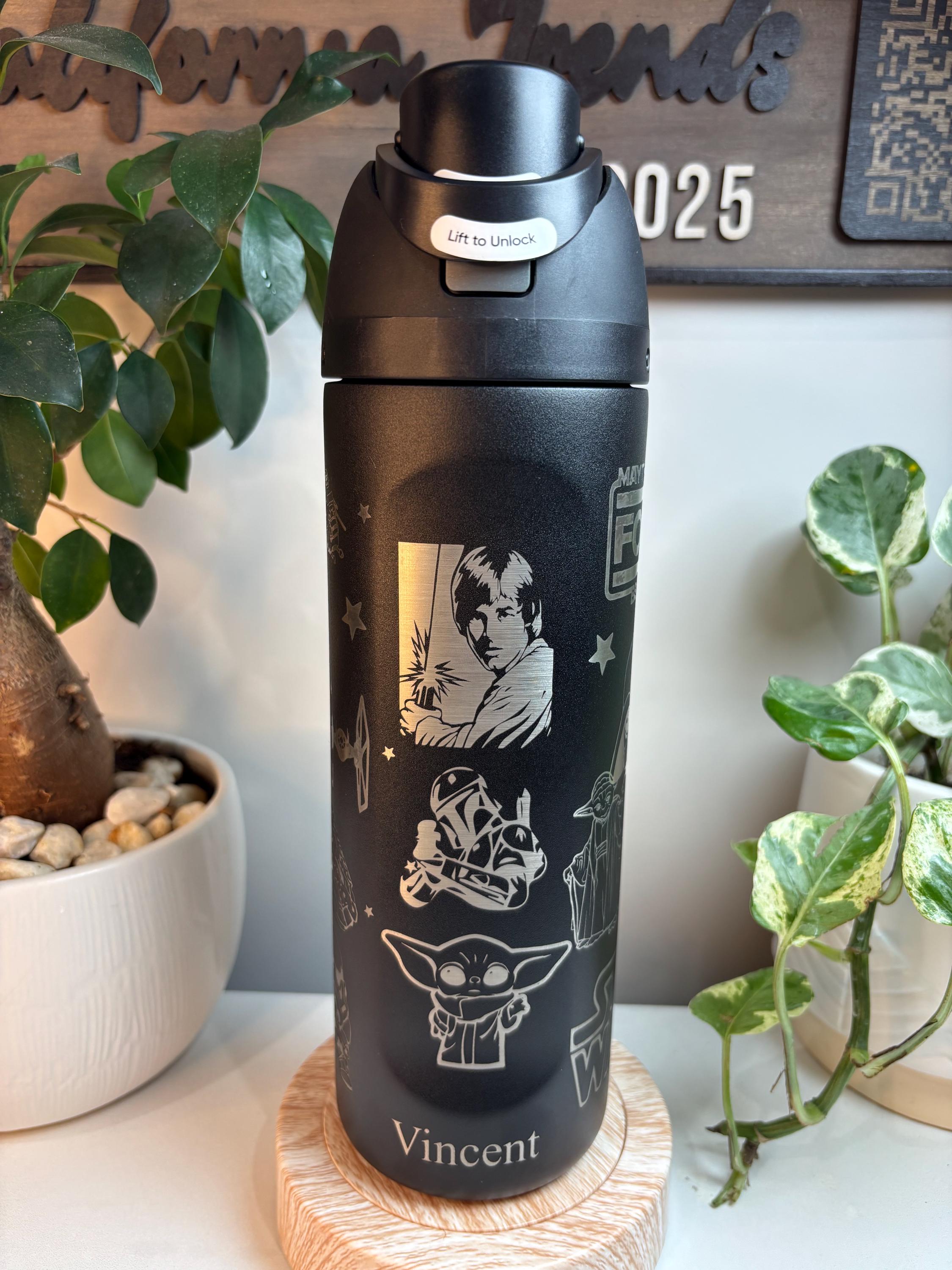 Laser Engraved Star Wars Owala 24oz Bottle With Free Optional Name