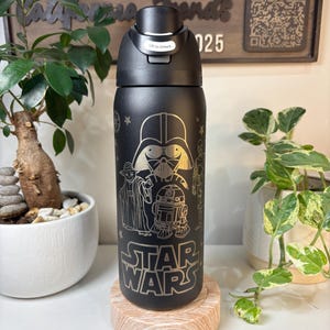Laser Engraved Star Wars Owala 32oz Bottle with Free Optional Name Engraving