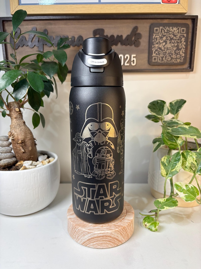 Laser Engraved Star Wars Owala 32oz Bottle with Free Optional Name Engraving image 1