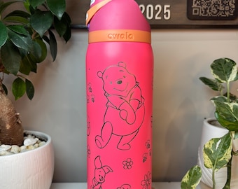 Winnie the Pooh Owala 32oz Water Bottle Custom Engraved With FREE Optional Name Engraving