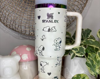 Gobelet Snoopy sur le thème de Snoopy, gravé au laser, 40 oz