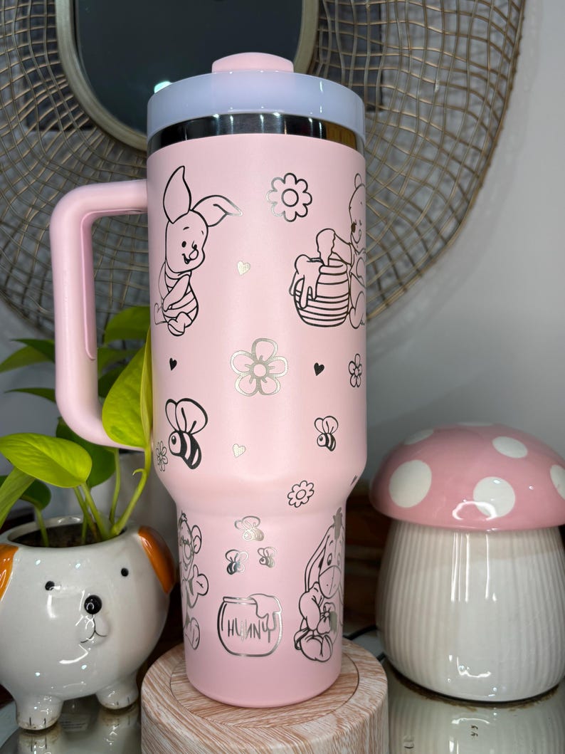 Custom Made Laser Engraved/Etched Winnie the Pooh 40oz Personalized Tumbler image 3