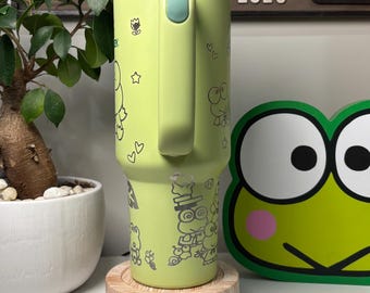 Laser Engraved Keroppi 40oz Tumbler With FREE OPTIONAL Name