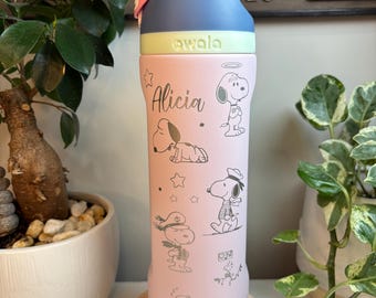 Laser Engraved Peanuts Snoopy Owala 24oz Bottle with FREE OPTIONAL Name Engraving