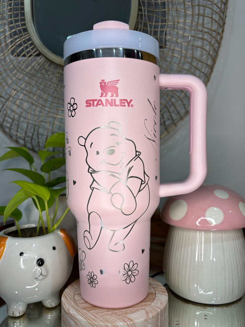 Custom Made Laser Engraved/Etched Winnie the Pooh 40oz Personalized Tumbler image 1