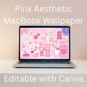 Pink Aesthetic Desktop MacBook Wallpaper | Digital Download