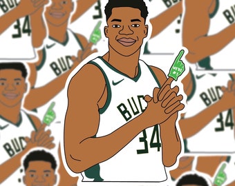 giannis antetokounmpo naklejka na koszykówkę Milwaukee bucks