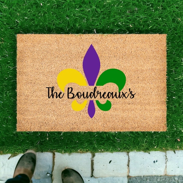 outdoor mardi gras door mat