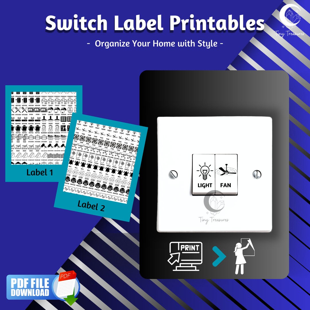 Customize With Ease Light Switch Label Printables for a Stylish Home Switch Plate Label ...
