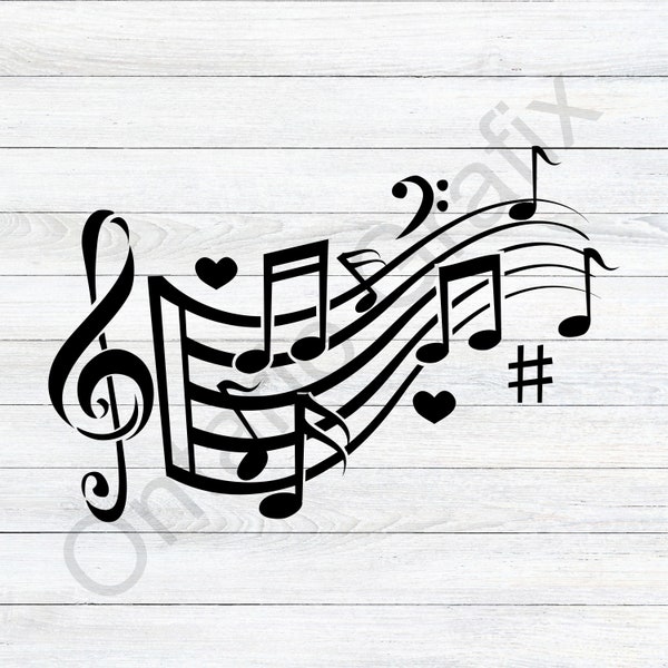 Music notes svg, Musical notes svg, Treble Clef svg, Sheet music svg, song notes svg, music notation,  cnc carve music, clipart, vector, eps