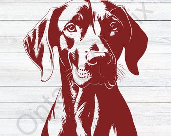 Vizsla Dog Head Vector Clipart (svg, png, jpg, dxf, eps)