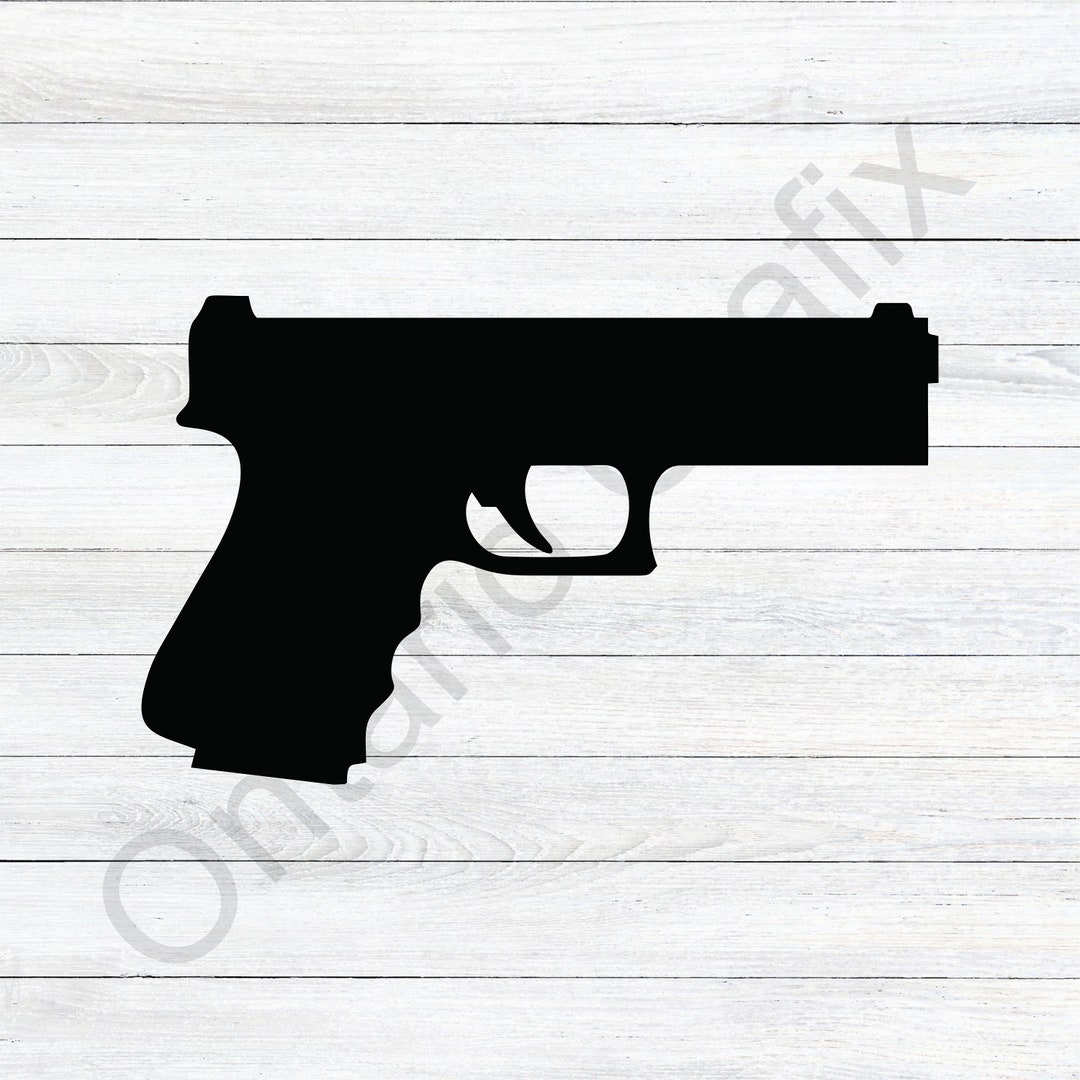 Glock Gun Svg, Glock Silhouette Svg, Gun Silhouette, Black Gun, Handgun