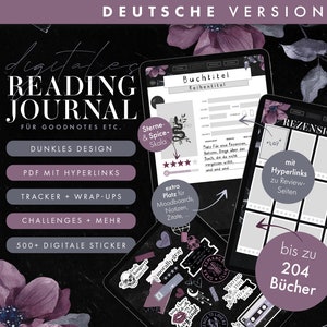 Reading Journal German, Digital Reading Diary, German Version, Digital Reading Journal, Book Journal, Book Journal Goodnotes