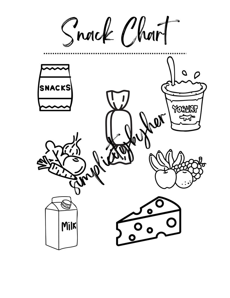 Snack Chart Etsy