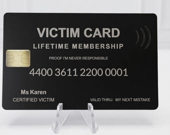 Personalized Victim Card – Custom Name Metal Card – Funny Gift